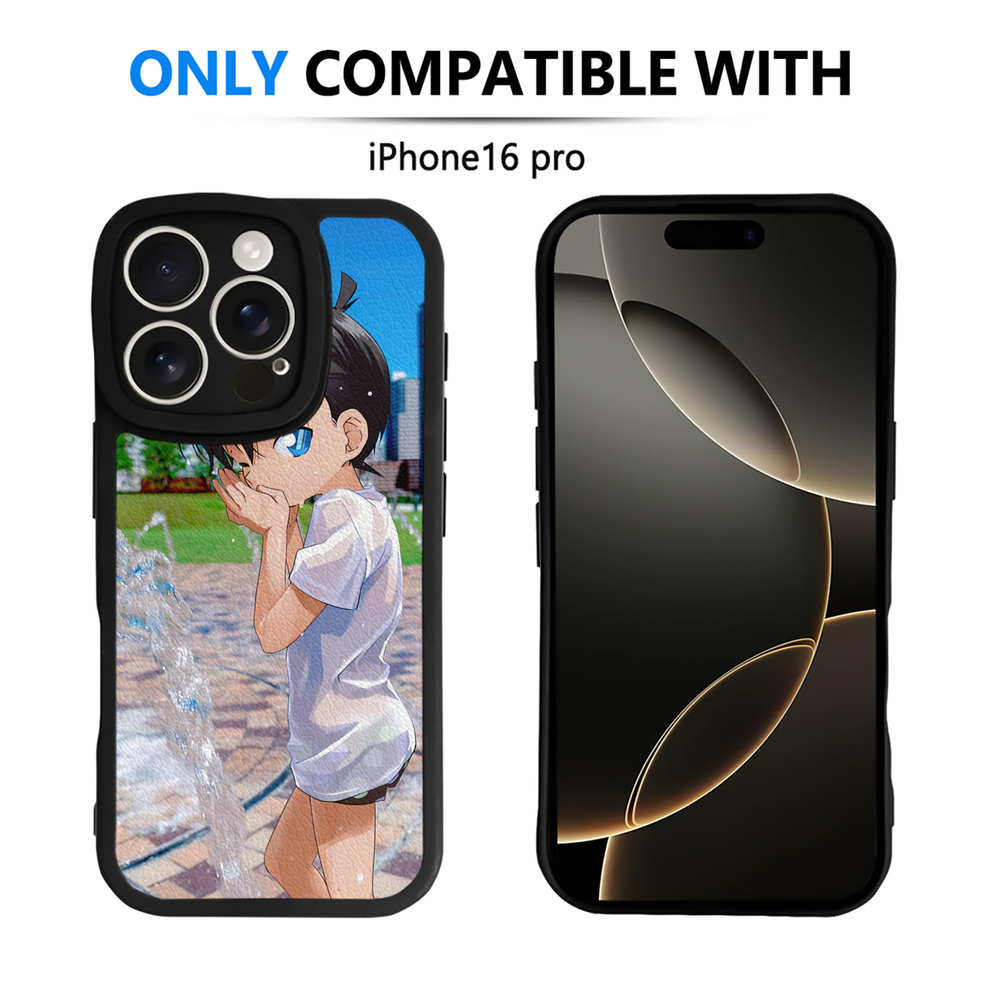 （画像用） 名探偵コナン Detective Conan 【iPhone 16シリーズ対応】シリコンスマホケース（レザー調） 材質：シリコン